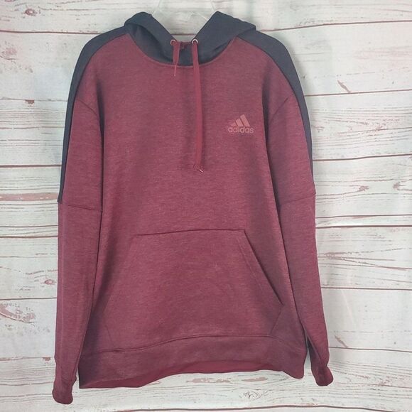 Adidas Hooded Pullover Sweatshirt Hoodie Kangaroo Pocket Large - Picture 1 of 7